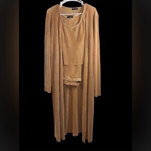 Story Teller Champagne 3 pc Women's Pantsuit Size 3X #321